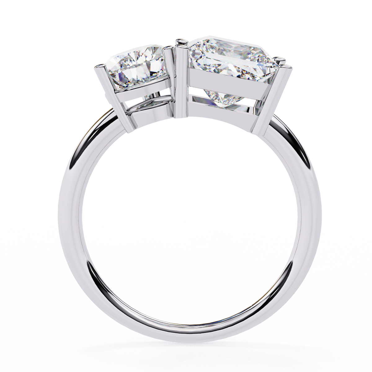 4.30 CT Pear And Princess Cut Cluster Two Diamond Antique Cut Promise Diamond Ring - HIGHCARAT DIAMONDS