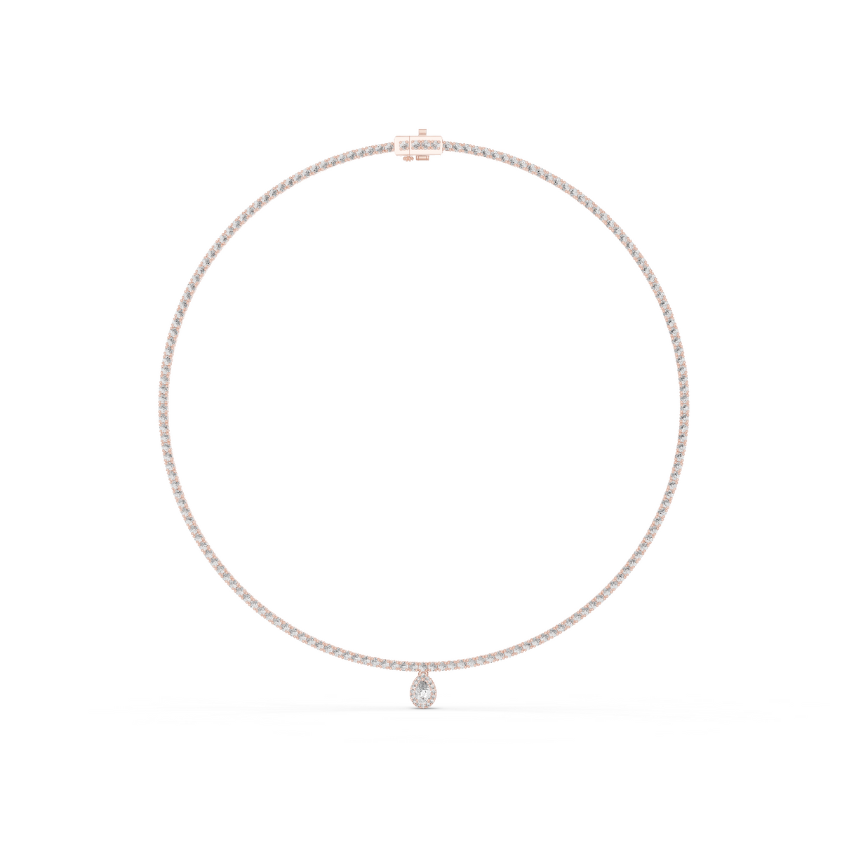 4.53 Ct Round & Pear Shape Lab Grown Solid vintage Diamond Necklace For Anniversary Gift - HIGHCARAT DIAMONDS