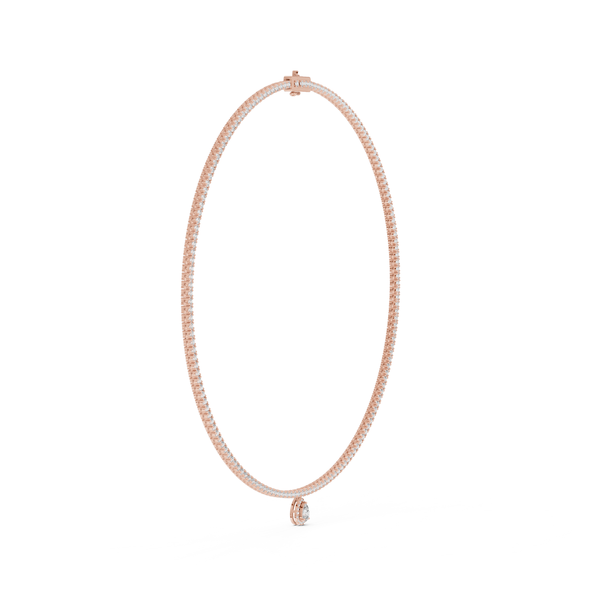 4.53 Ct Round & Pear Shape Lab Grown Solid vintage Diamond Necklace For Anniversary Gift - HIGHCARAT DIAMONDS