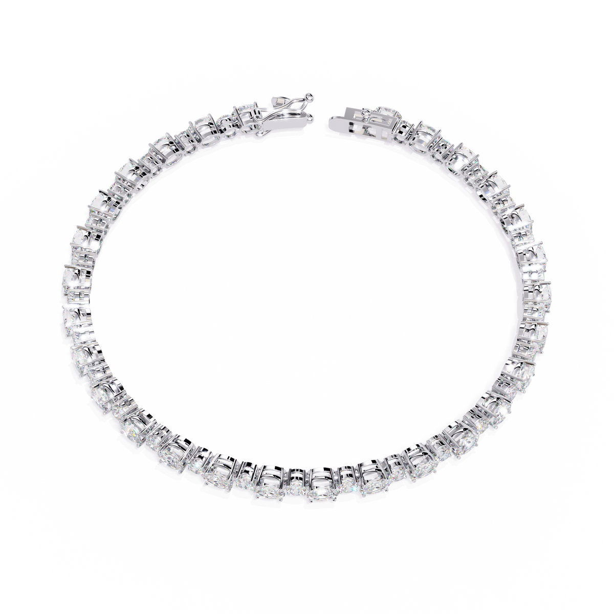 4.64Ct Oval And Round Cut Diamond Delicate Stunning Dainty Elegant Sparkling Women's Tennis Bracelet - HIGHCARAT DIAMONDS