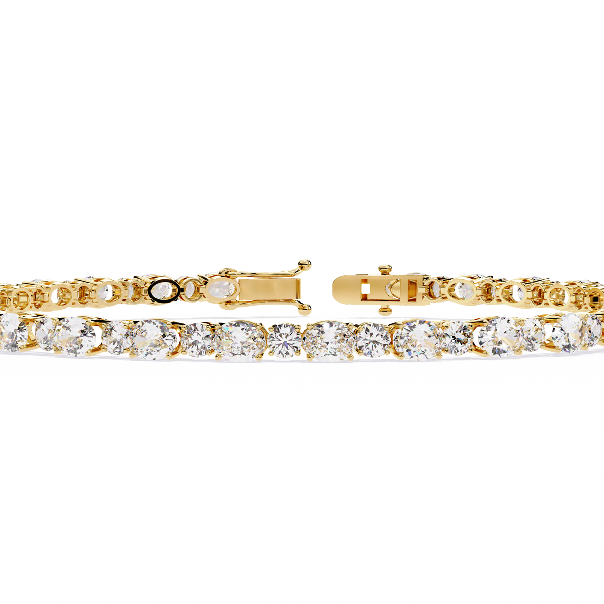 4.64Ct Oval And Round Cut Diamond Delicate Stunning Dainty Elegant Sparkling Women's Tennis Bracelet - HIGHCARAT DIAMONDS