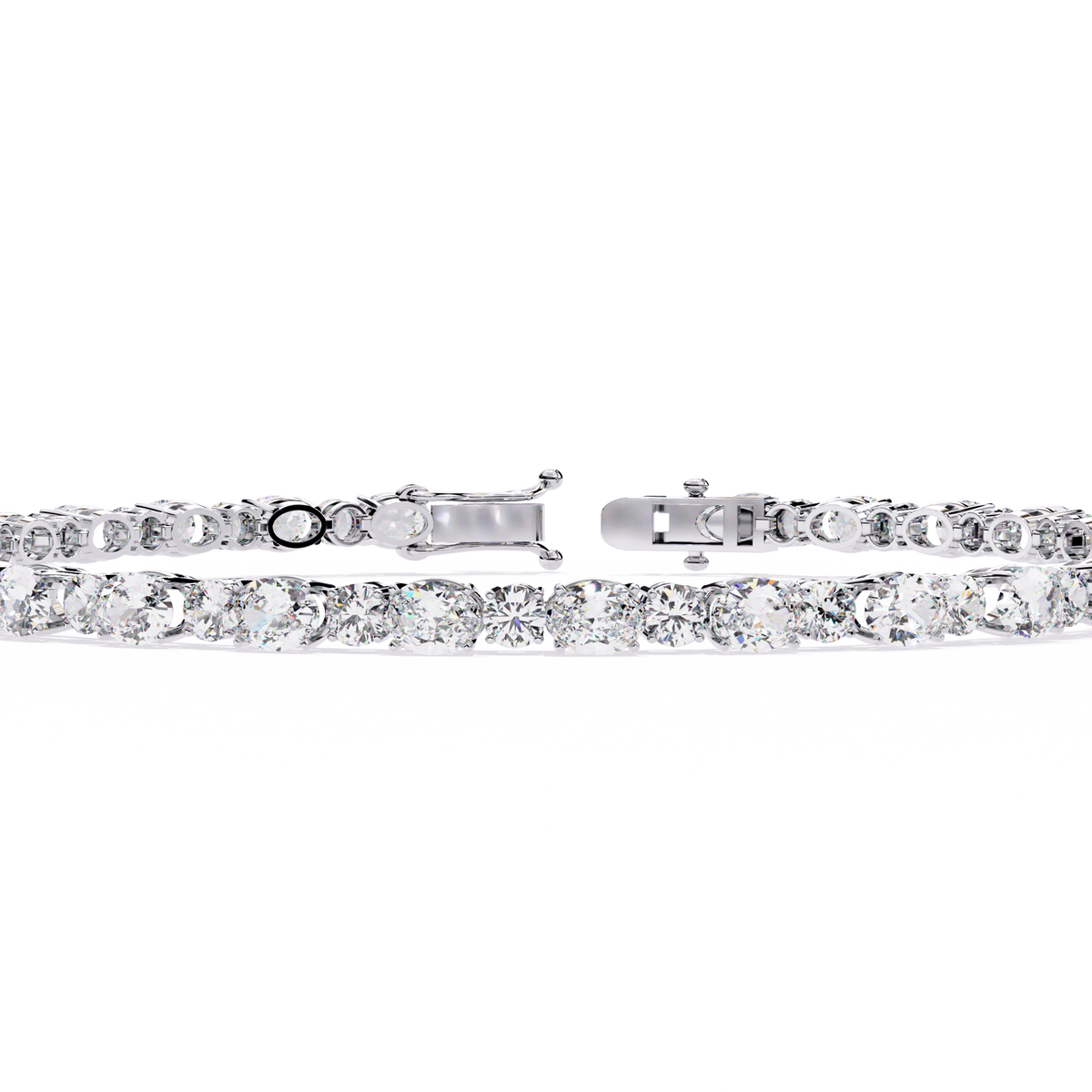 4.64Ct Oval And Round Cut Diamond Delicate Stunning Dainty Elegant Sparkling Women's Tennis Bracelet - HIGHCARAT DIAMONDS