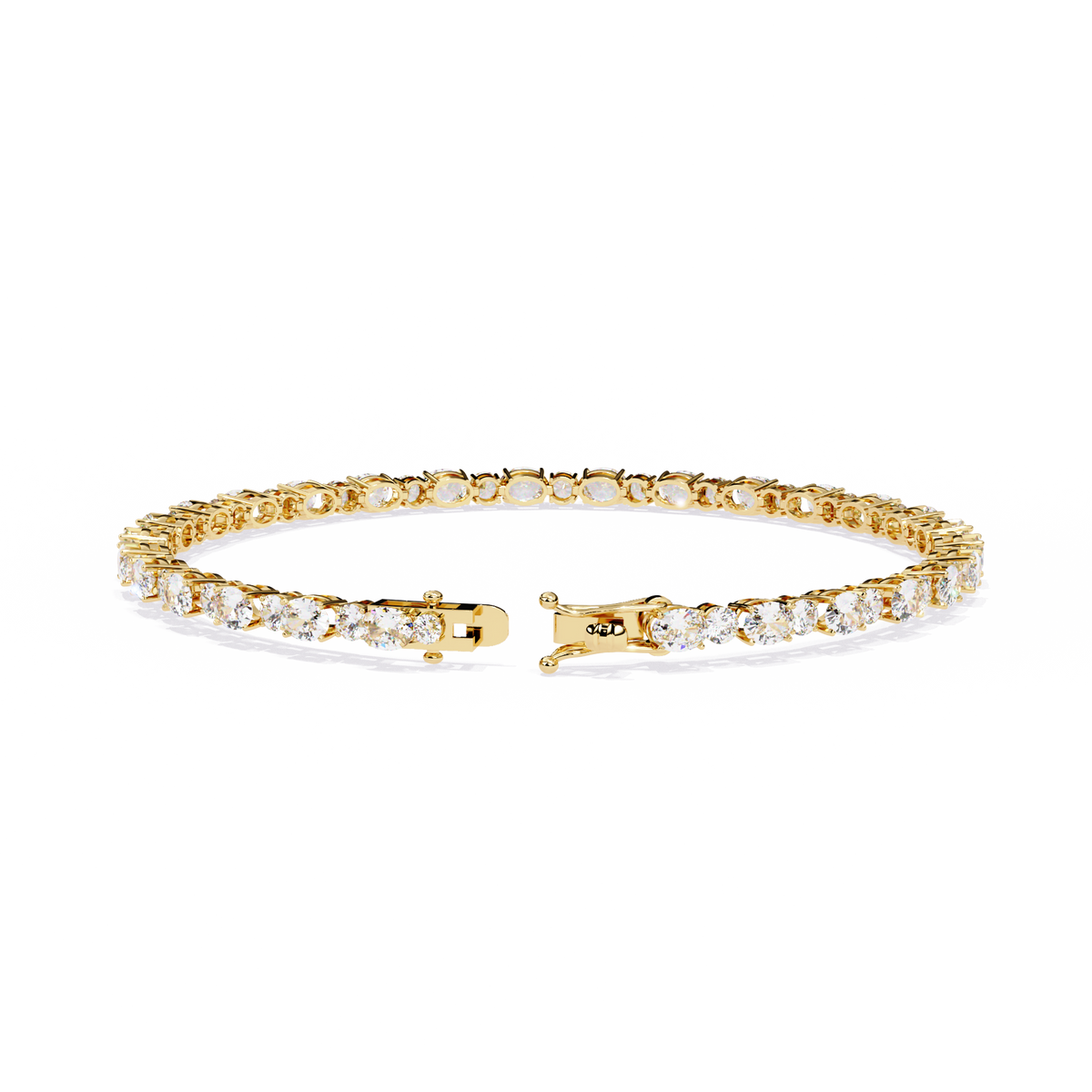4.64Ct Oval And Round Cut Diamond Delicate Stunning Dainty Elegant Sparkling Women's Tennis Bracelet - HIGHCARAT DIAMONDS