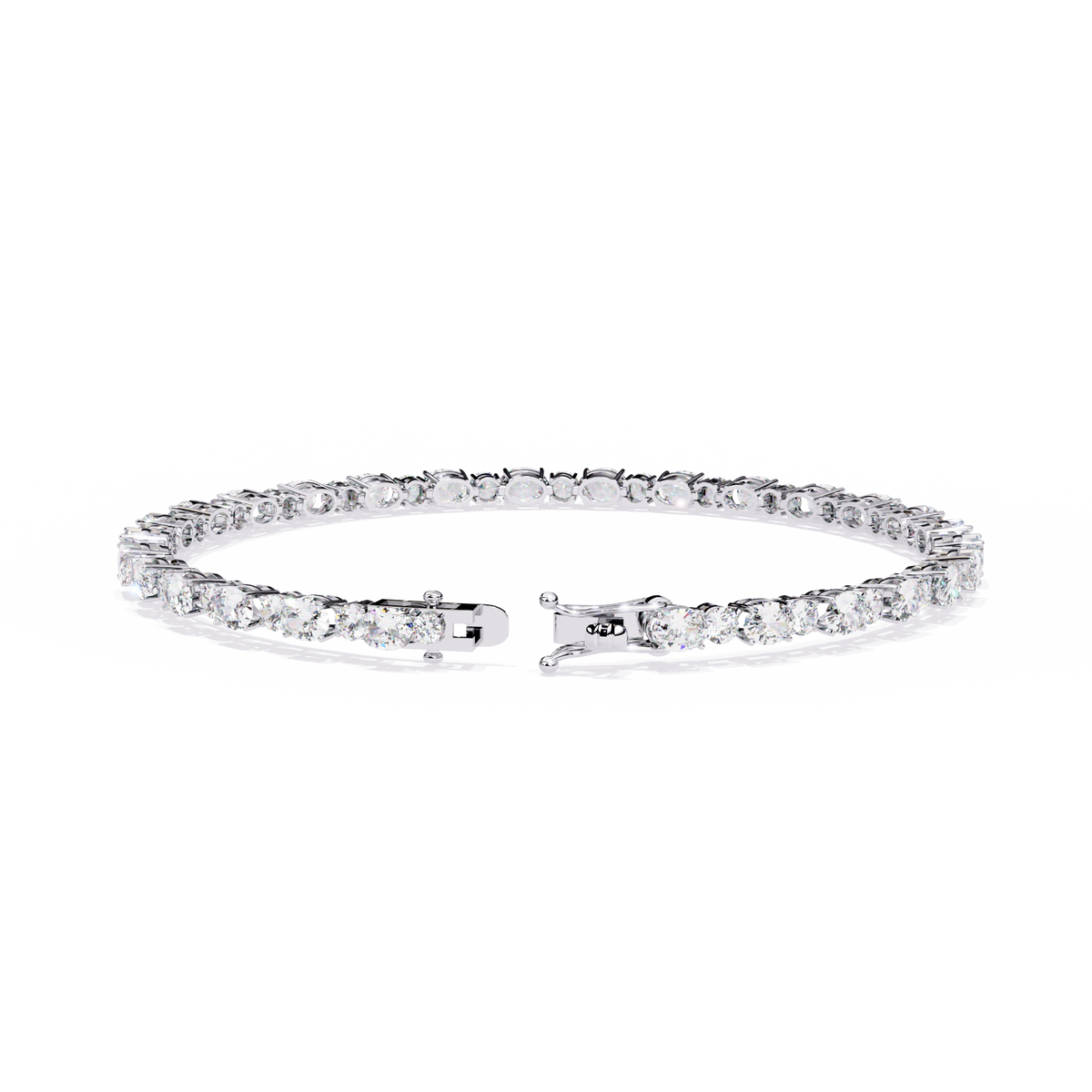 4.64Ct Oval And Round Cut Diamond Delicate Stunning Dainty Elegant Sparkling Women's Tennis Bracelet - HIGHCARAT DIAMONDS