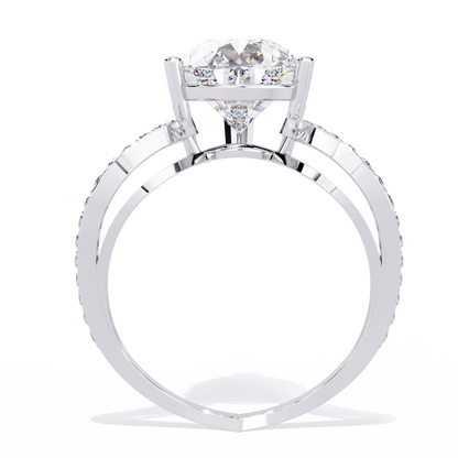 5.00Ct Pear And Round Cut White Colorless Diamond V Shape Antique Classic Stunning Wedding Ring Gift For Women's - HIGHCARAT DIAMONDS