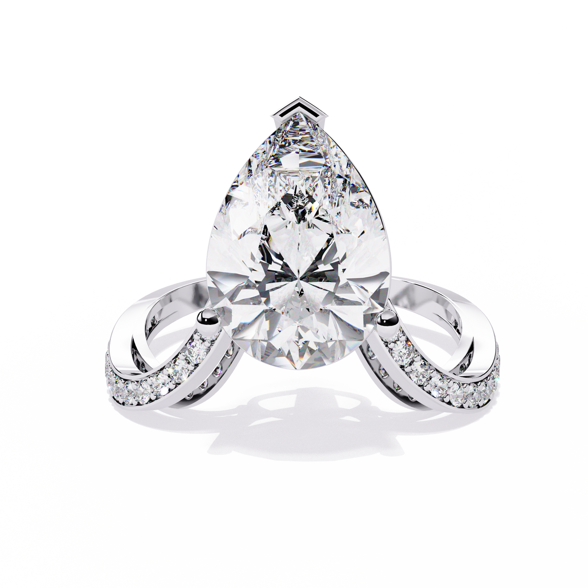 5.00Ct Pear And Round Cut White Colorless Diamond V Shape Antique Classic Stunning Wedding Ring Gift For Women's - HIGHCARAT DIAMONDS