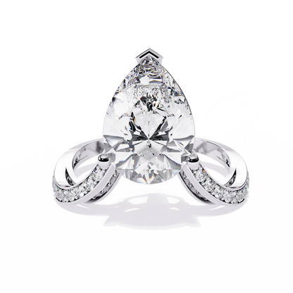 5.00Ct Pear And Round Cut White Colorless Diamond V Shape Antique Classic Stunning Wedding Ring Gift For Women's - HIGHCARAT DIAMONDS