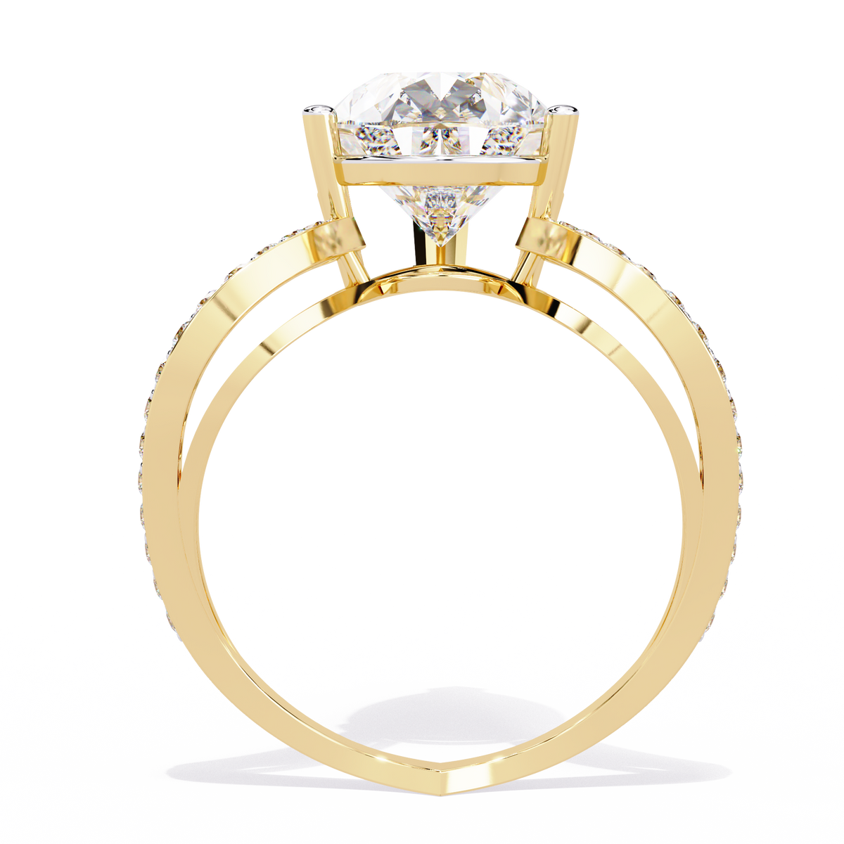 5.00Ct Pear And Round Cut White Colorless Diamond V Shape Antique Classic Stunning Wedding Ring Gift For Women's - HIGHCARAT DIAMONDS