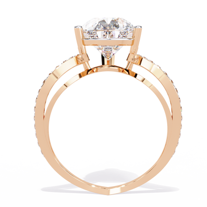 5.00Ct Pear And Round Cut White Colorless Diamond V Shape Antique Classic Stunning Wedding Ring Gift For Women's - HIGHCARAT DIAMONDS