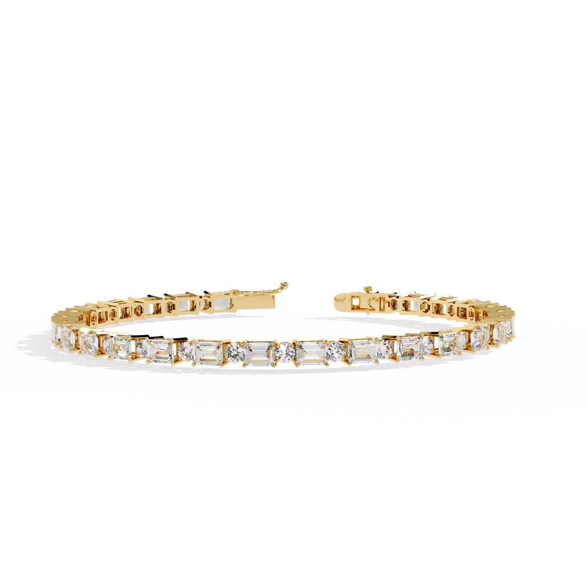 5.10Ct Emerald And Round Cut Diamond Elegant Minimalist Vintage Handmade Dainty Tennis Wedding Bracelet Gift For Women's - HIGHCARAT DIAMONDS