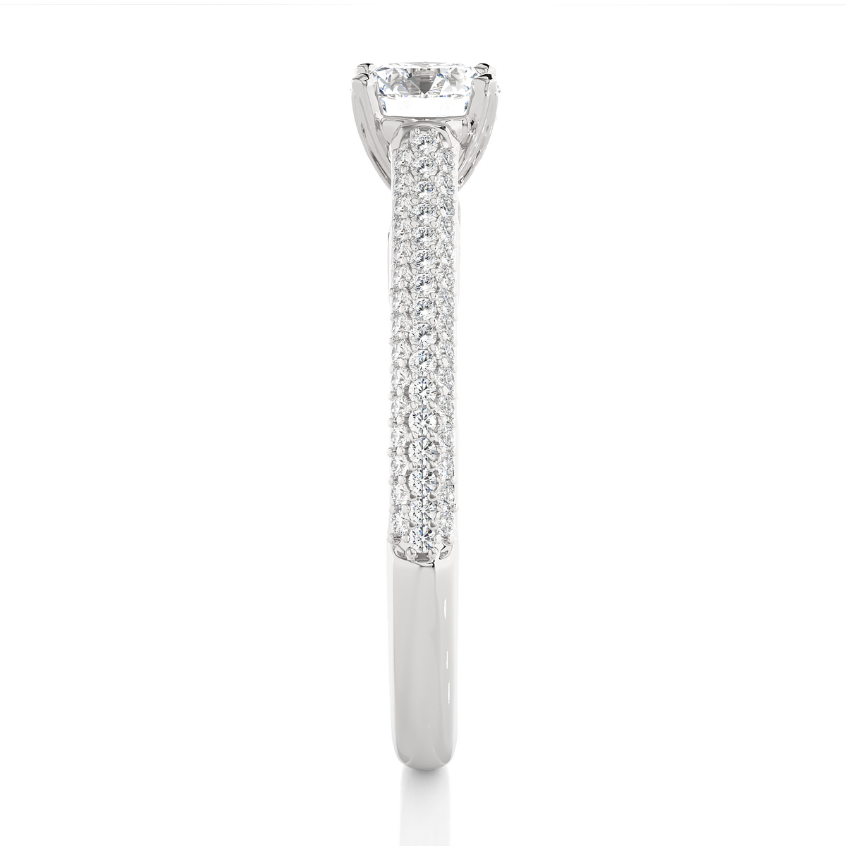 5.70 Ct Round Shaped Lab Grown  Diamond 18k Solid Gold With Side Stone Stunning Engagement Ring For Her - HIGHCARAT DIAMONDS