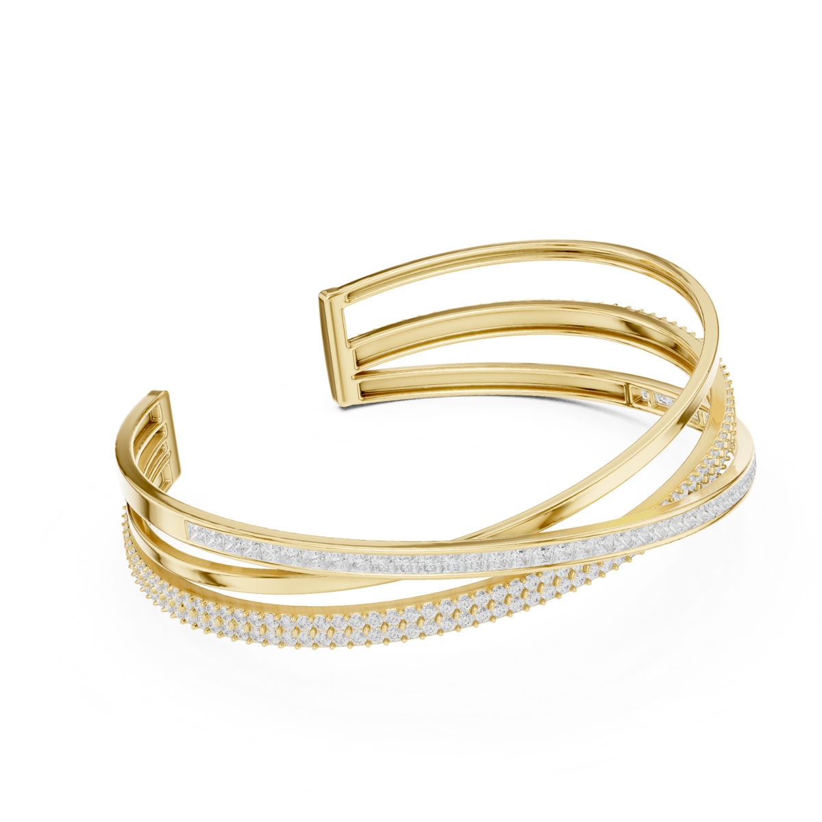 5.70CT Princess & Round Cut Lab Grown Diamond Minimalist Wedding Bracelet - HIGHCARAT DIAMONDS