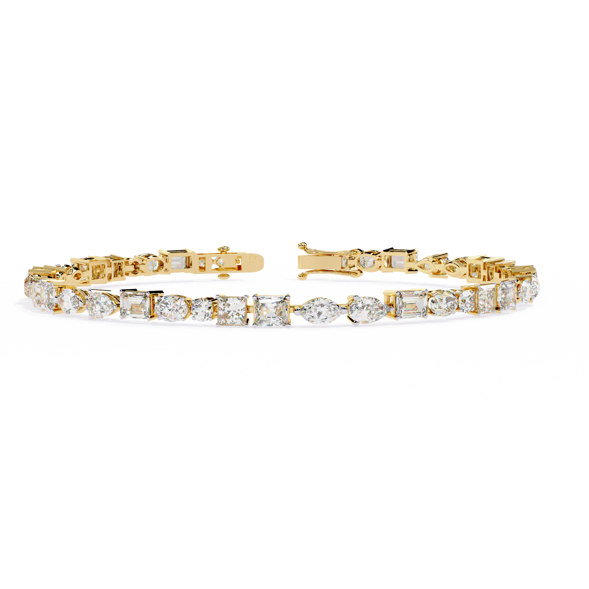 5.74Ct Multi Shape Lab Grown Daimond Unique Perfect Dainty Handcrafted Statement Tennis Bracelet Annivrasry Gift For Her - HIGHCARAT DIAMONDS