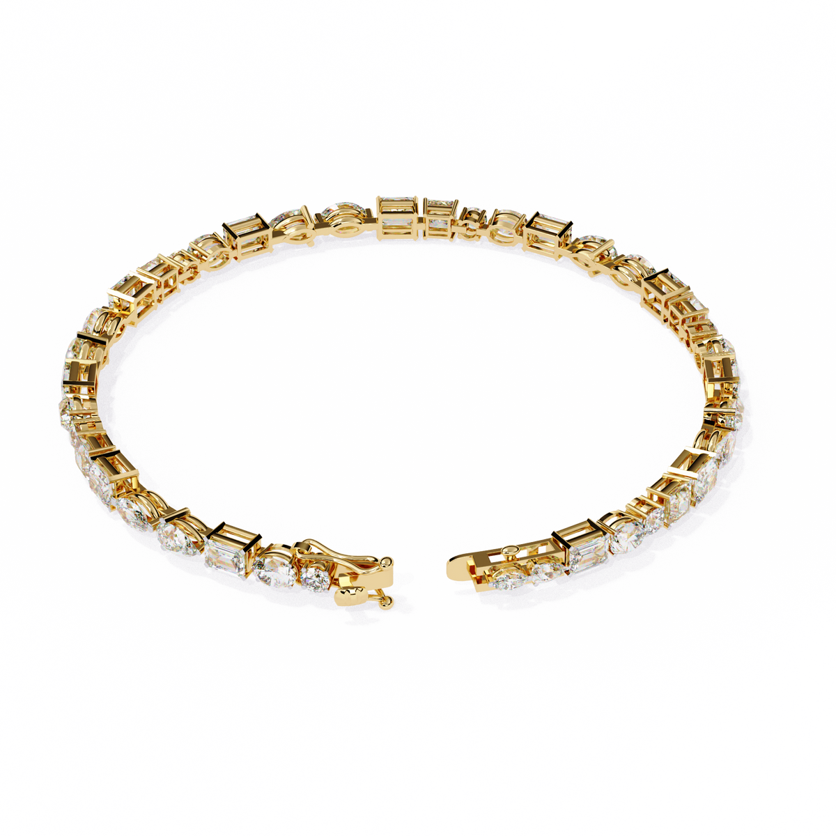 5.74Ct Multi Shape Lab Grown Daimond Unique Perfect Dainty Handcrafted Statement Tennis Bracelet Annivrasry Gift For Her - HIGHCARAT DIAMONDS