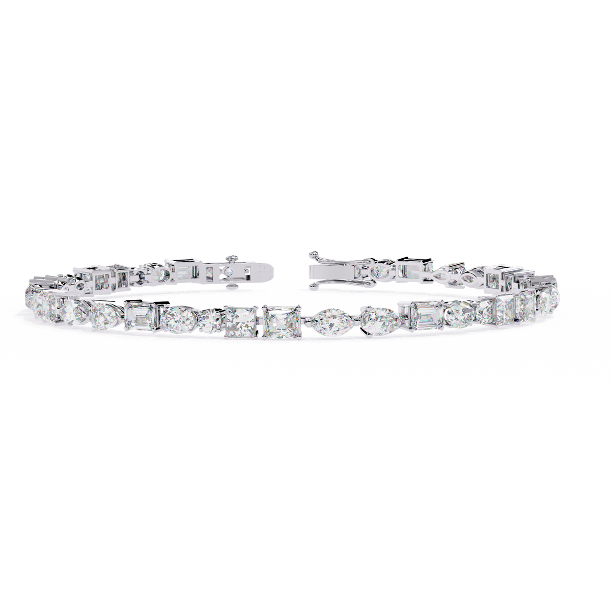 5.74Ct Multi Shape Lab Grown Daimond Unique Perfect Dainty Handcrafted Statement Tennis Bracelet Annivrasry Gift For Her - HIGHCARAT DIAMONDS