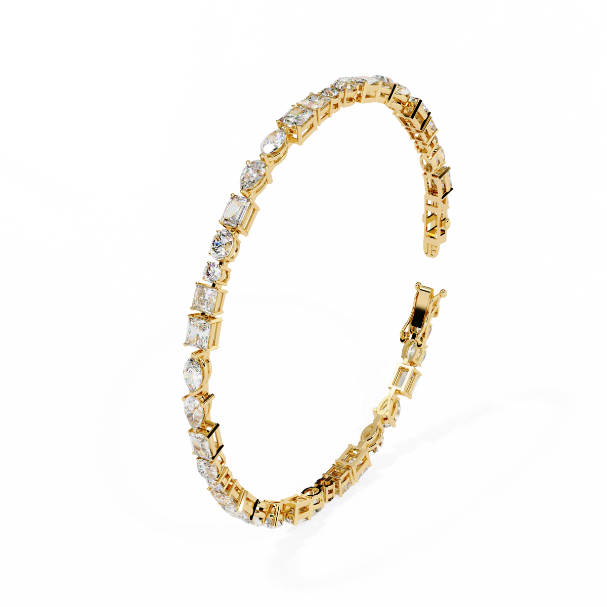 5.74Ct Multi Shape Lab Grown Daimond Unique Perfect Dainty Handcrafted Statement Tennis Bracelet Annivrasry Gift For Her - HIGHCARAT DIAMONDS