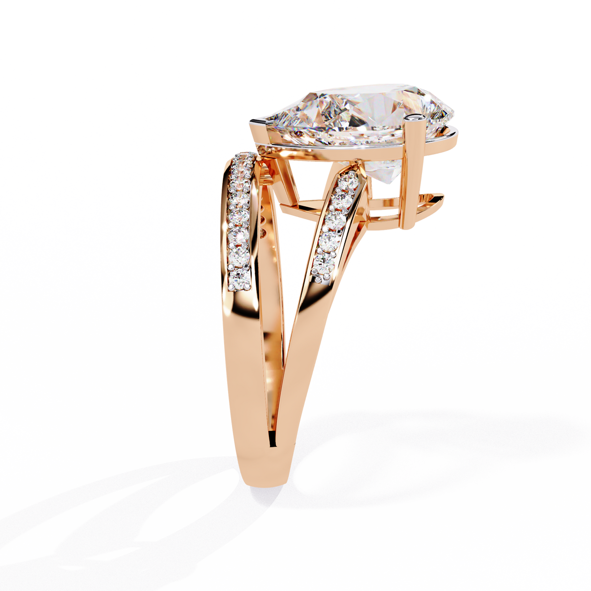 5.78Ct Pear And Round Cut Diamond Antique Vintage 10k Yellow Gold  Elegant Statement Dazzling Ring - HIGHCARAT DIAMONDS