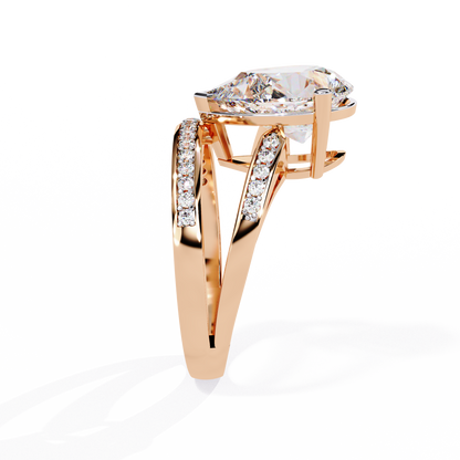5.78Ct Pear And Round Cut Diamond Antique Vintage 10k Yellow Gold  Elegant Statement Dazzling Ring - HIGHCARAT DIAMONDS