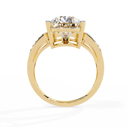 5.78Ct Pear And Round Cut Diamond Antique Vintage 10k Yellow Gold  Elegant Statement Dazzling Ring - HIGHCARAT DIAMONDS