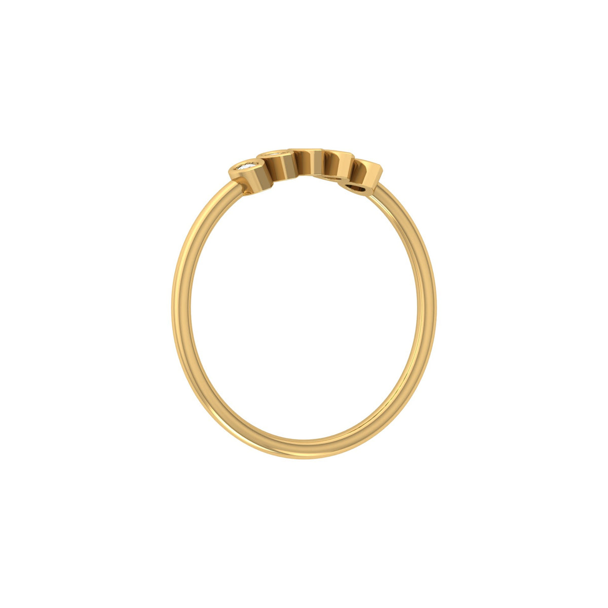 5 Stone Pear Cut Bezel Set Diamond Wedding Ring in 14KT Gold Lab Grown or Natural for Her - HIGHCARAT DIAMONDS