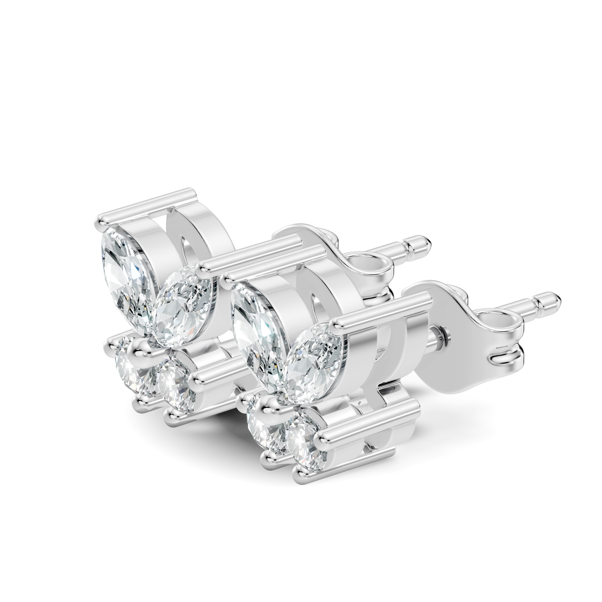 Marquise Cut Lab Grown Butterfly Shape Stud Diamond Earring