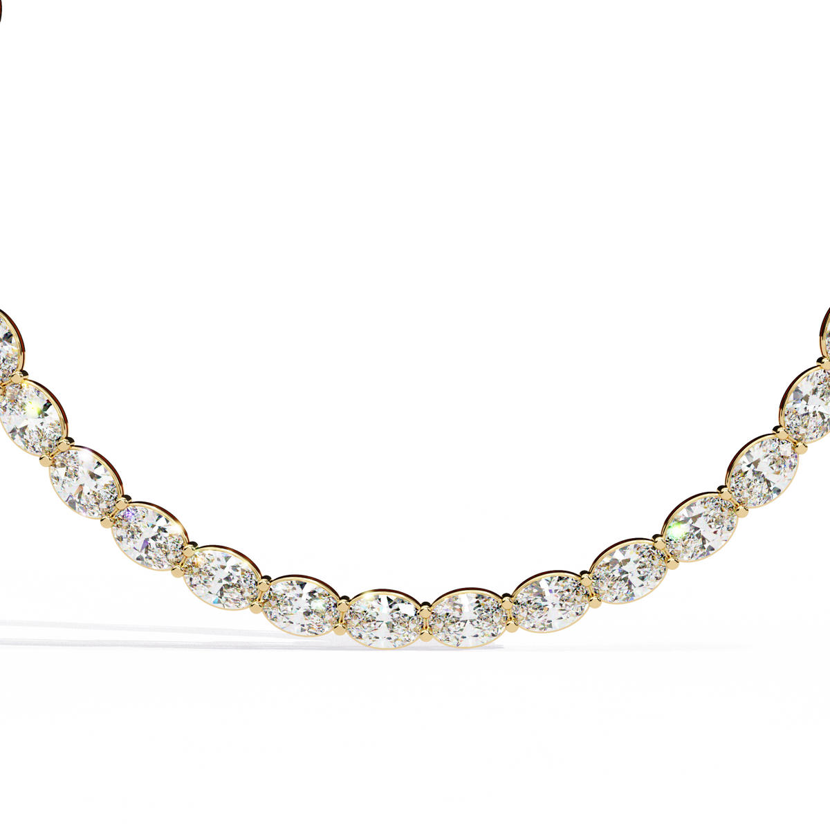 6.20 Ct Oval Cut Lab Grown And Natural Diamond Channel Set Unique Art Deco Tennis  Necklace For Annivary - HIGHCARAT DIAMONDS