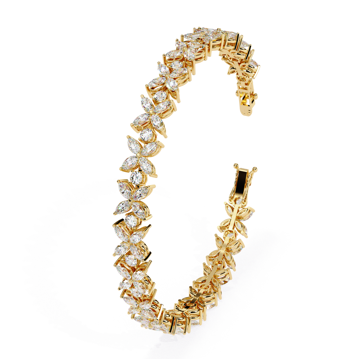 6.25Ct Marquise And Round Cut Diamond Antique Delicate  Vintage 14k Solid Rose Gold Stacking Wedding Tennis Bracelet Gift For Her - HIGHCARAT DIAMONDS