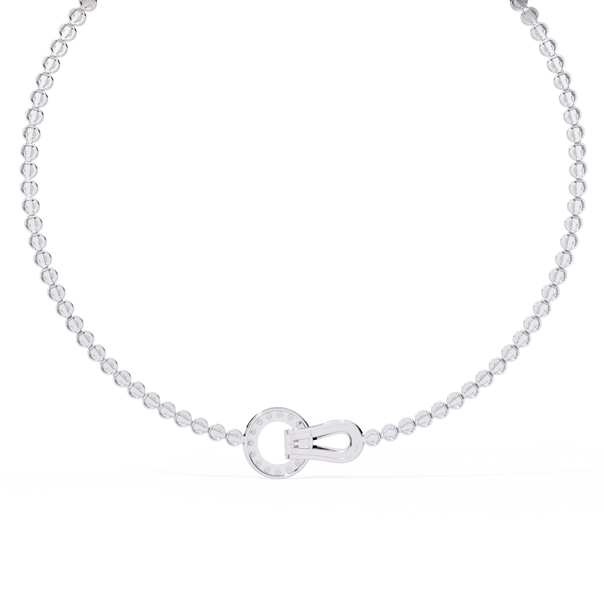 6.42 Ct,10k White Solid Gold Fancy Round Cut Lab Grown& Natural Prong Set  Wedding Diamond  Necklace - HIGHCARAT DIAMONDS