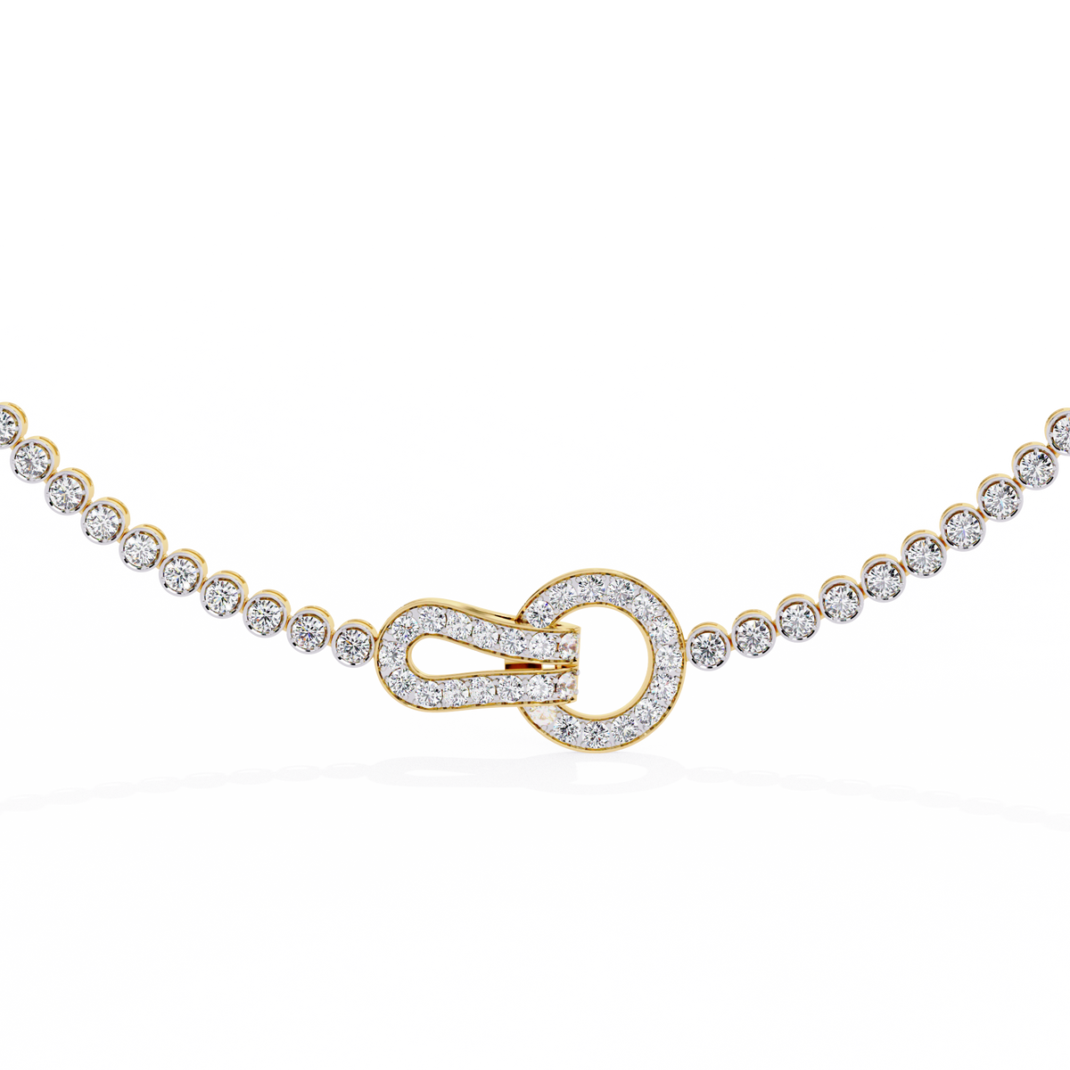 6.42 Ct,10k White Solid Gold Fancy Round Cut Lab Grown& Natural Prong Set  Wedding Diamond  Necklace - HIGHCARAT DIAMONDS