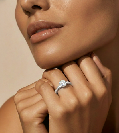 6 Stone Round Cut Lab grown Diamond 18k Solid Gold  Engagement Ring ,Perfect for Your - HIGHCARAT DIAMONDS #wearthelook