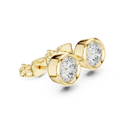 Round Cut Lab Grown Diamond Classic Stud Earrings