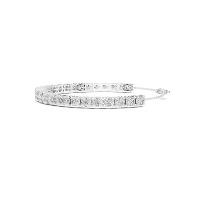 7.14Ct Round Cut High Quality Lab Grown Diamond Vintage Cluster Sparkling Dainty Charm Bracelet For Women's - HIGHCARAT DIAMONDS