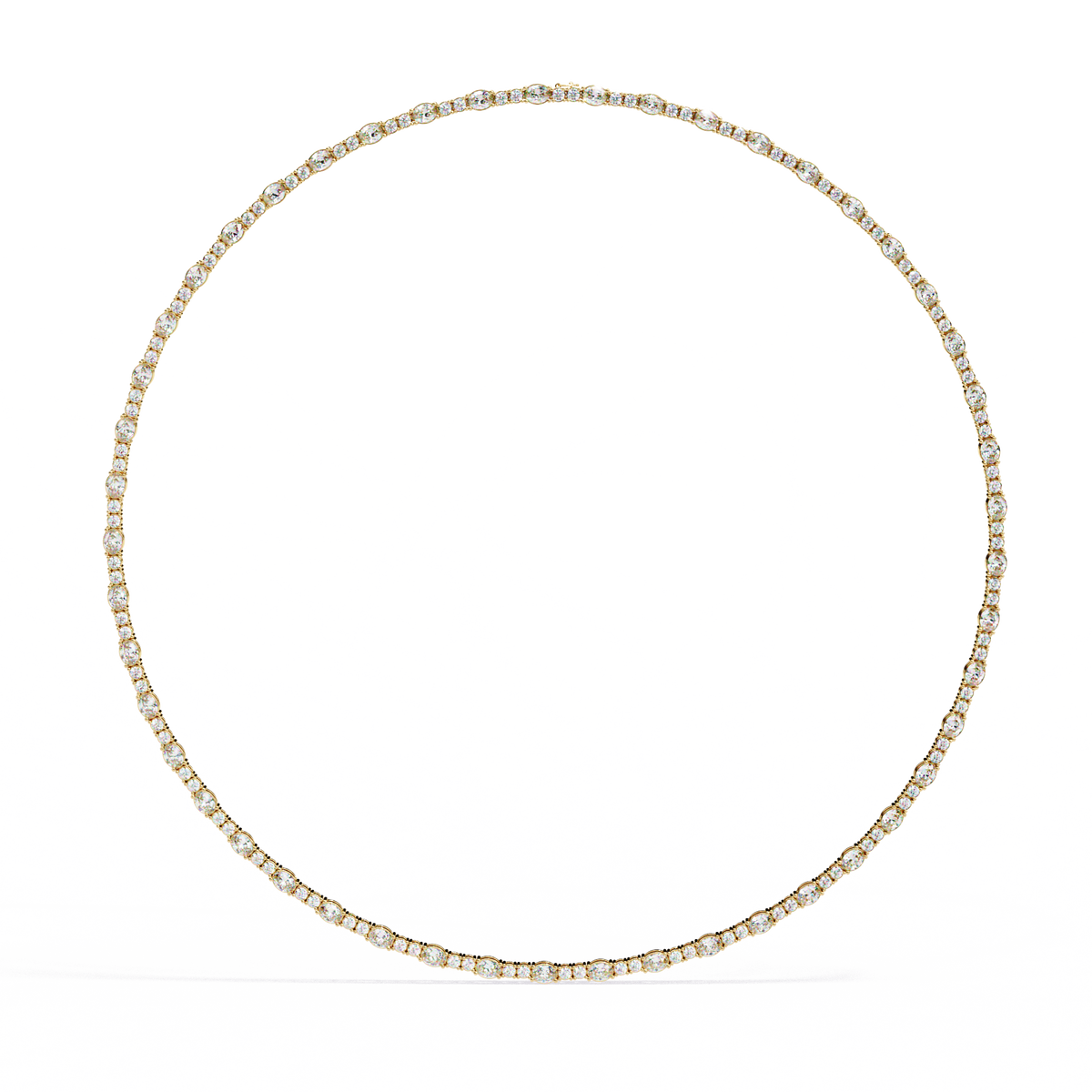 10k Solid Rose Gold Oval & Round Cut 7.35 Ct Lab Grown & Natural Minimalist Classic Diamond Necklace For Her - HIGHCARAT DIAMONDS