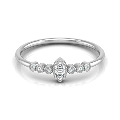 7 Stone Marquise & Round Cut Lab Grown Diamond Halo Ring - HIGHCARAT DIAMONDS