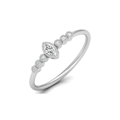 7 Stone Marquise & Round Cut Lab Grown Diamond Halo Ring - HIGHCARAT DIAMONDS