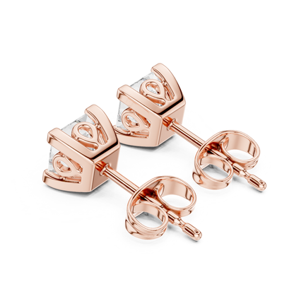 Princess Cut Lab Grown Diamond Solitaire Stud Earring