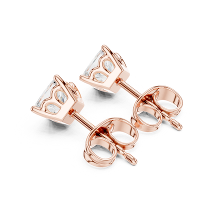 Princess Cut Lab Grown Diamond Prong Set Stud Earring
