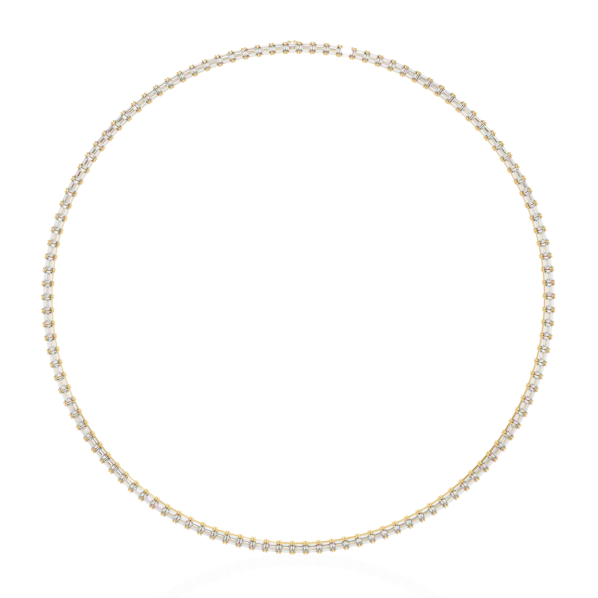 8.12 Ct Emerald Cut Lab Grown Handcrafted For Women Occasionally Wear Tennis Necklace - HIGHCARAT DIAMONDS