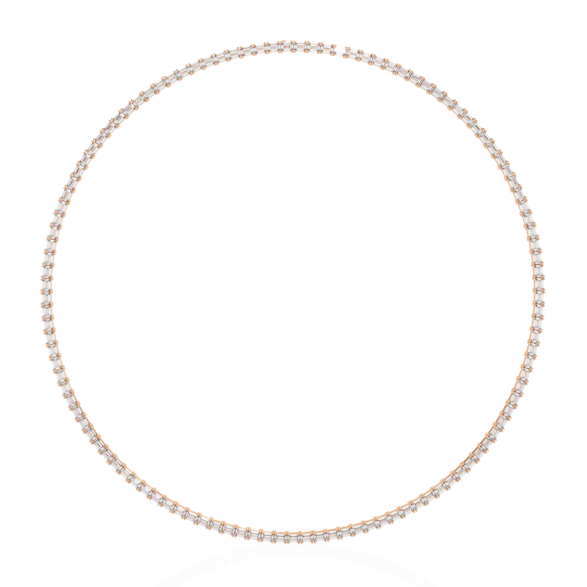 8.12 Ct Emerald Cut Lab Grown Handcrafted For Women Occasionally Wear Tennis Necklace - HIGHCARAT DIAMONDS