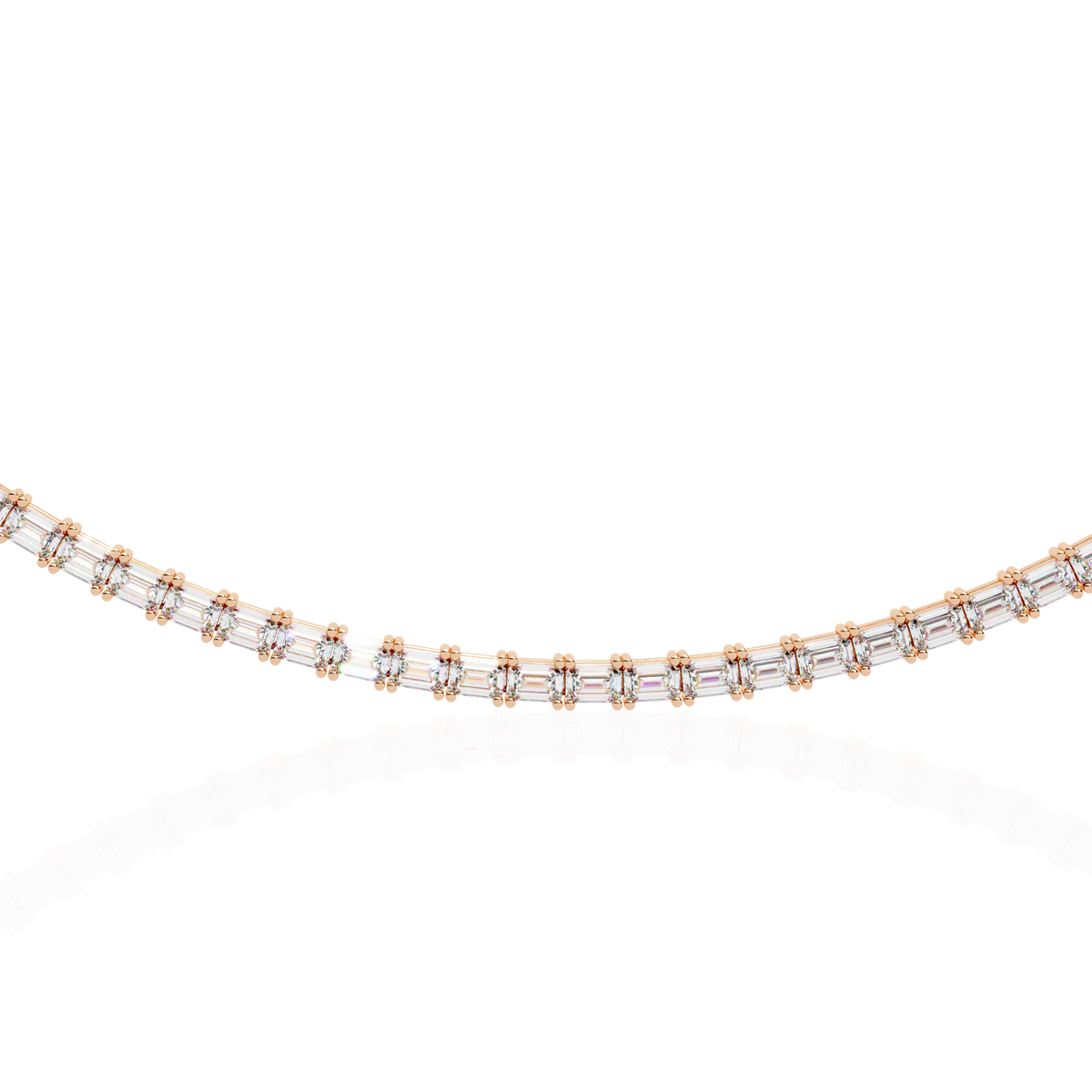 8.12 Ct Emerald Cut Lab Grown Handcrafted For Women Occasionally Wear Tennis Necklace - HIGHCARAT DIAMONDS