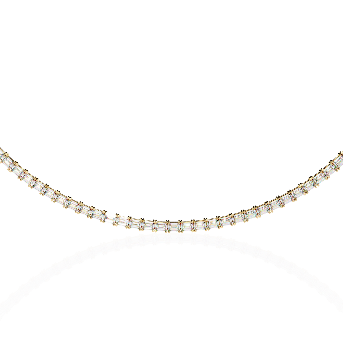 8.12 Ct Emerald Cut Lab Grown Handcrafted For Women Occasionally Wear Tennis Necklace - HIGHCARAT DIAMONDS