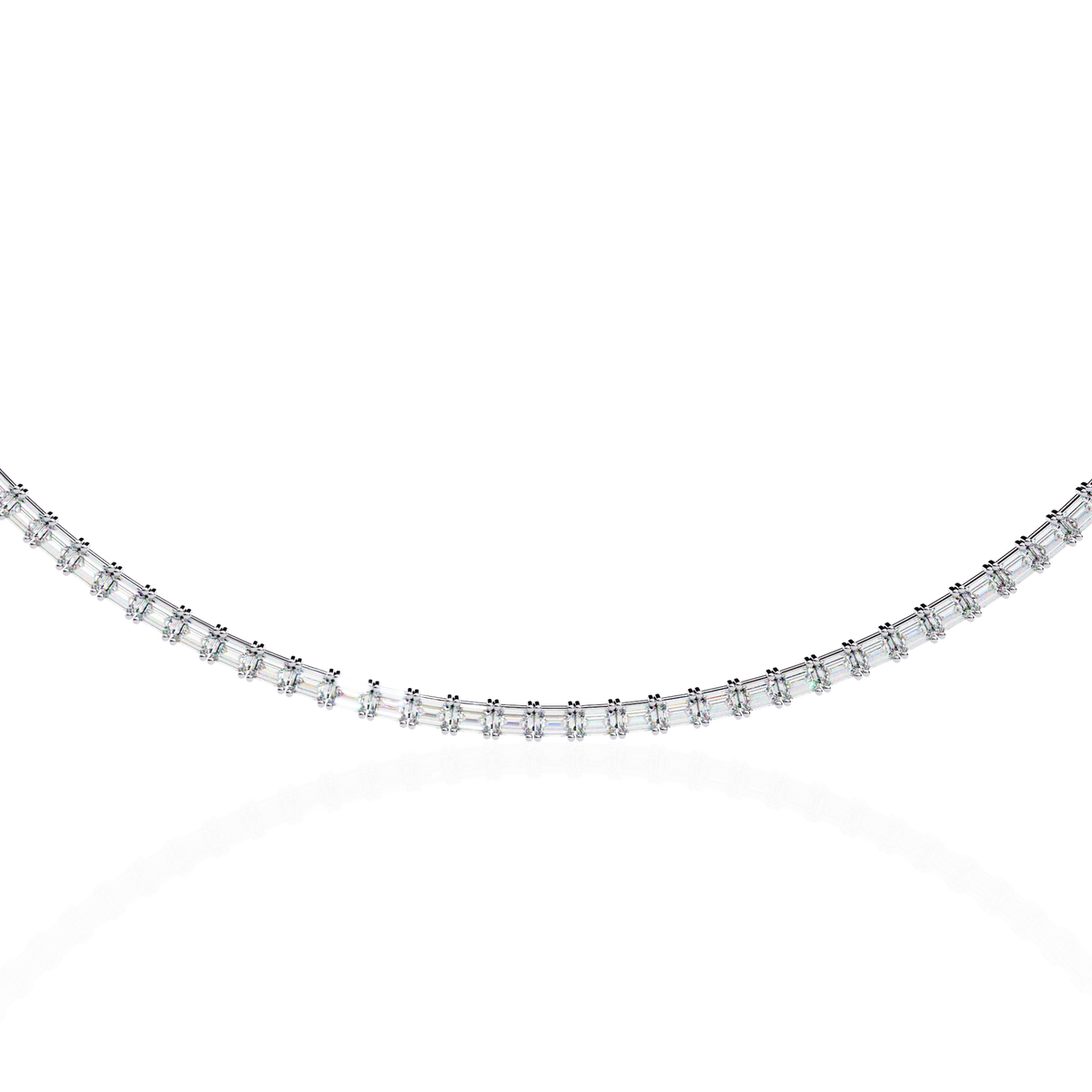 8.12 Ct Emerald Cut Lab Grown Handcrafted For Women Occasionally Wear Tennis Necklace - HIGHCARAT DIAMONDS
