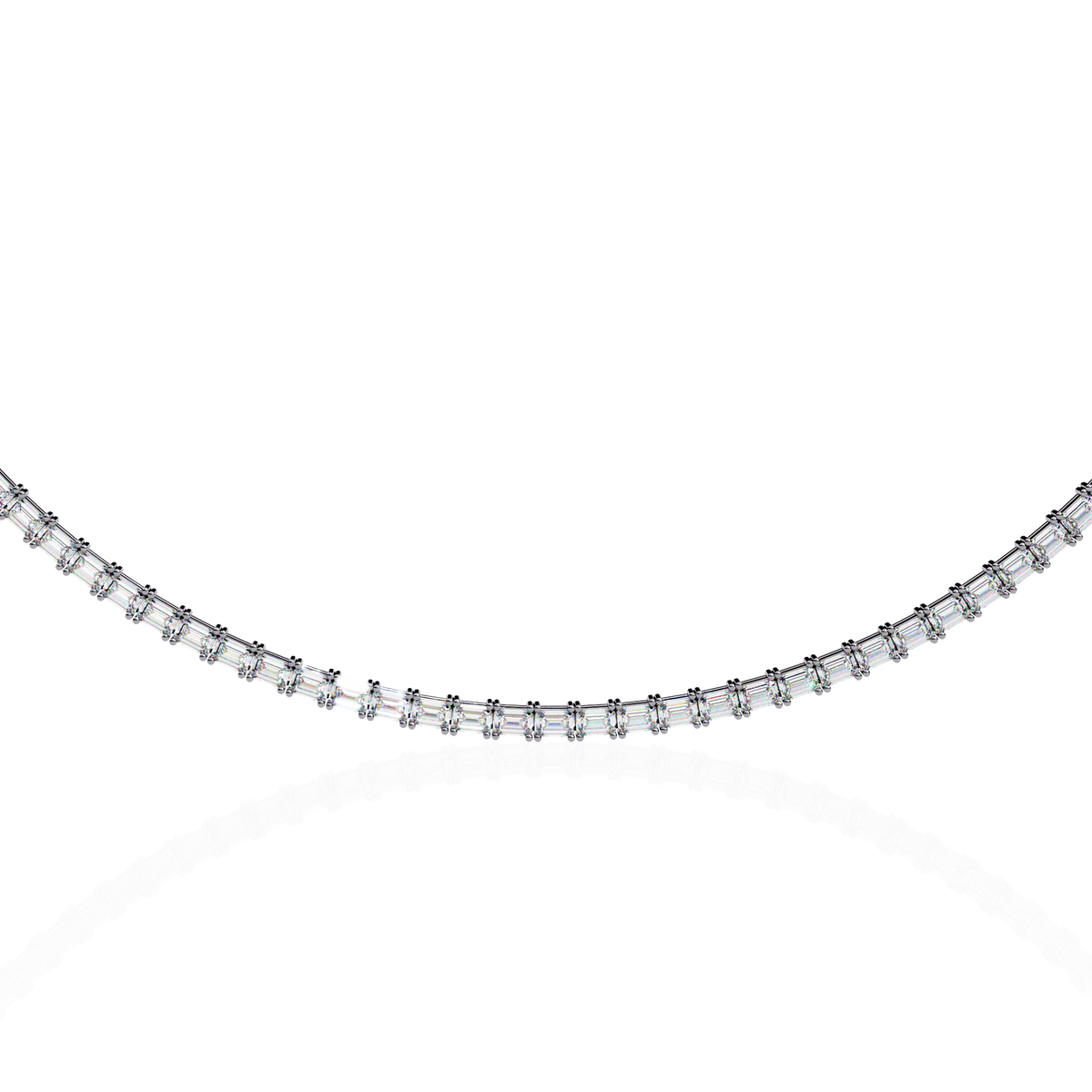 8.12 Ct Emerald Cut Lab Grown Handcrafted For Women Occasionally Wear Tennis Necklace - HIGHCARAT DIAMONDS