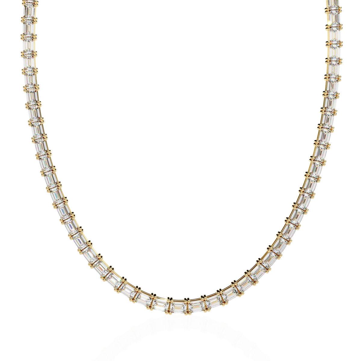 8.12 Ct Emerald Cut Lab Grown Handcrafted For Women Occasionally Wear Tennis Necklace - HIGHCARAT DIAMONDS