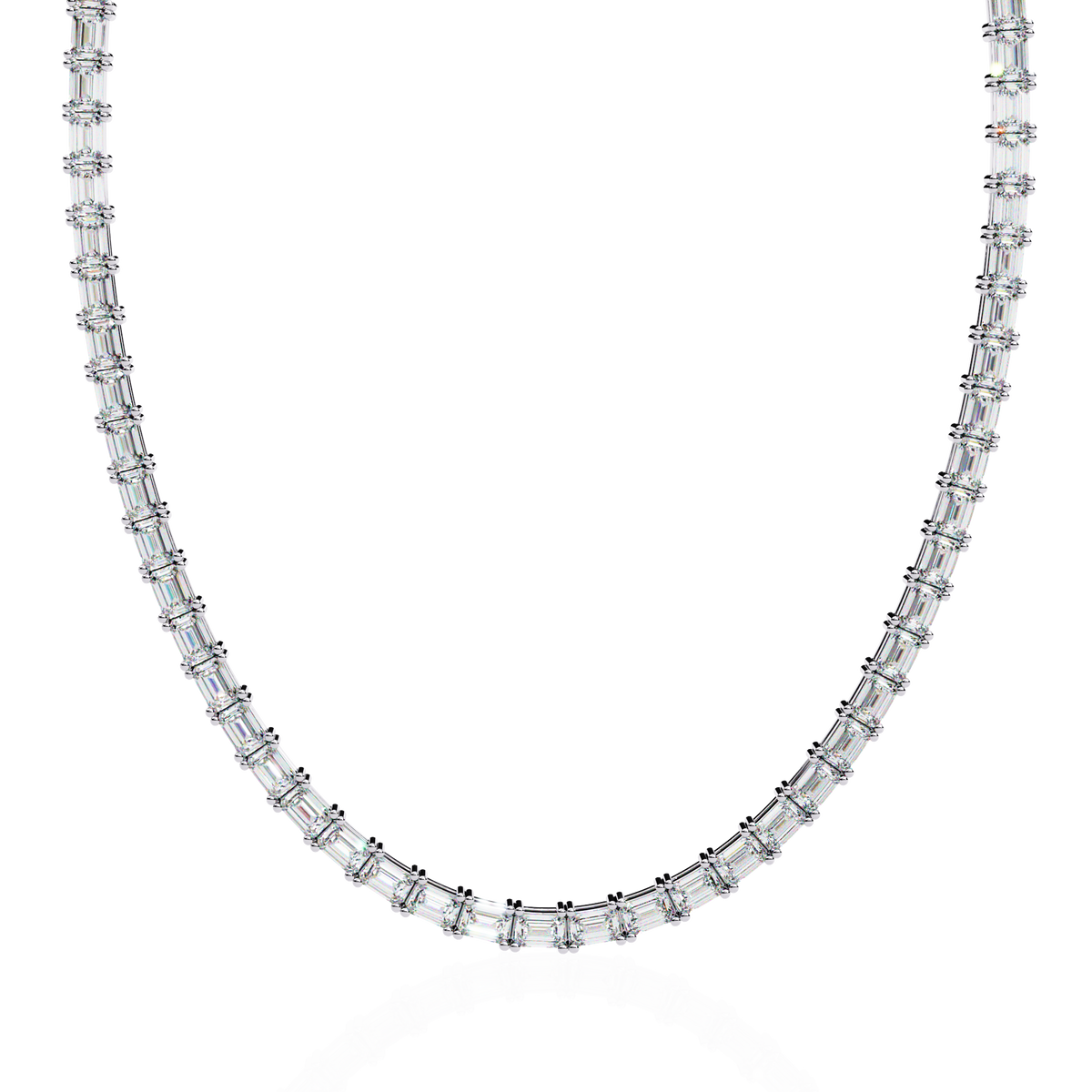 8.12 Ct Emerald Cut Lab Grown Handcrafted For Women Occasionally Wear Tennis Necklace - HIGHCARAT DIAMONDS