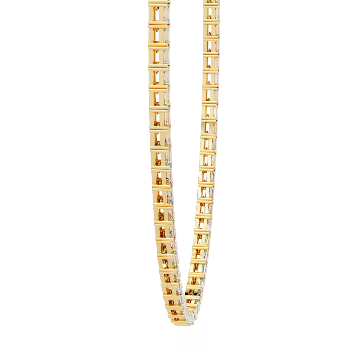 8.12 Ct Emerald Cut Lab Grown Handcrafted For Women Occasionally Wear Tennis Necklace - HIGHCARAT DIAMONDS