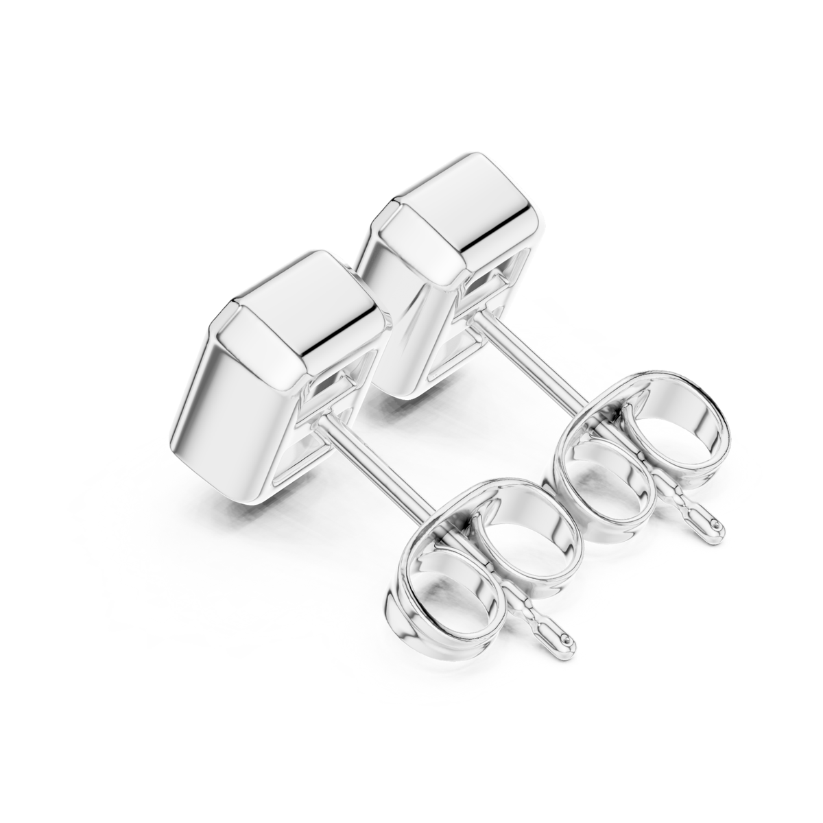 Radiant Cut Lab Grown Diamond Vintage Stud Earrings