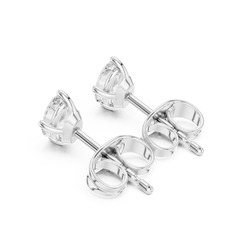 Oval Cut Lab Grown Diamond Solitaire 4 Prong Set Stud Earring