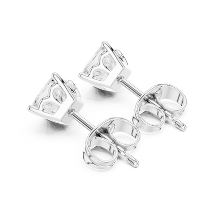 Princess Cut Lab Grown Diamond Prong Set Stud Earring