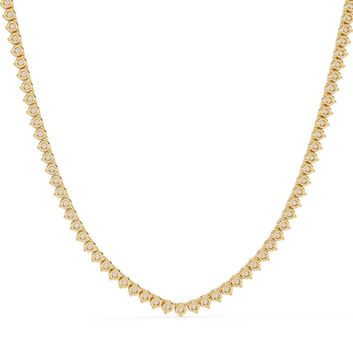 Round Cut 9.70 Ct  Natural & Lab Grown Diamond 18k Solid Gold   Channel Set Unisex Best Necklace For Daily Wear - HIGHCARAT DIAMONDS